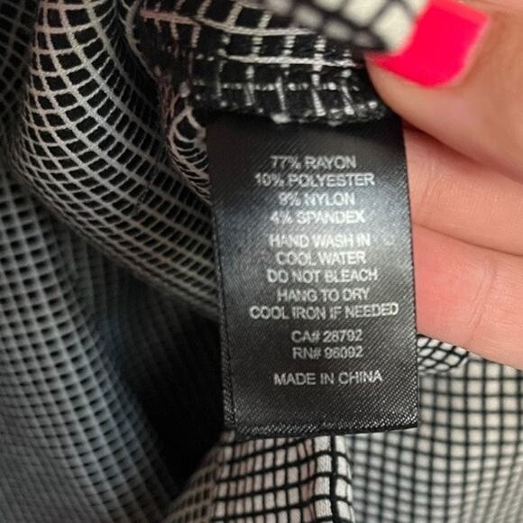 Dalia black white square checker print midi pencil skirt size 41 - Picture 5 of 5